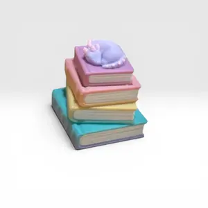 Pastel 3D Printed Fidget Clicker | Book Stack