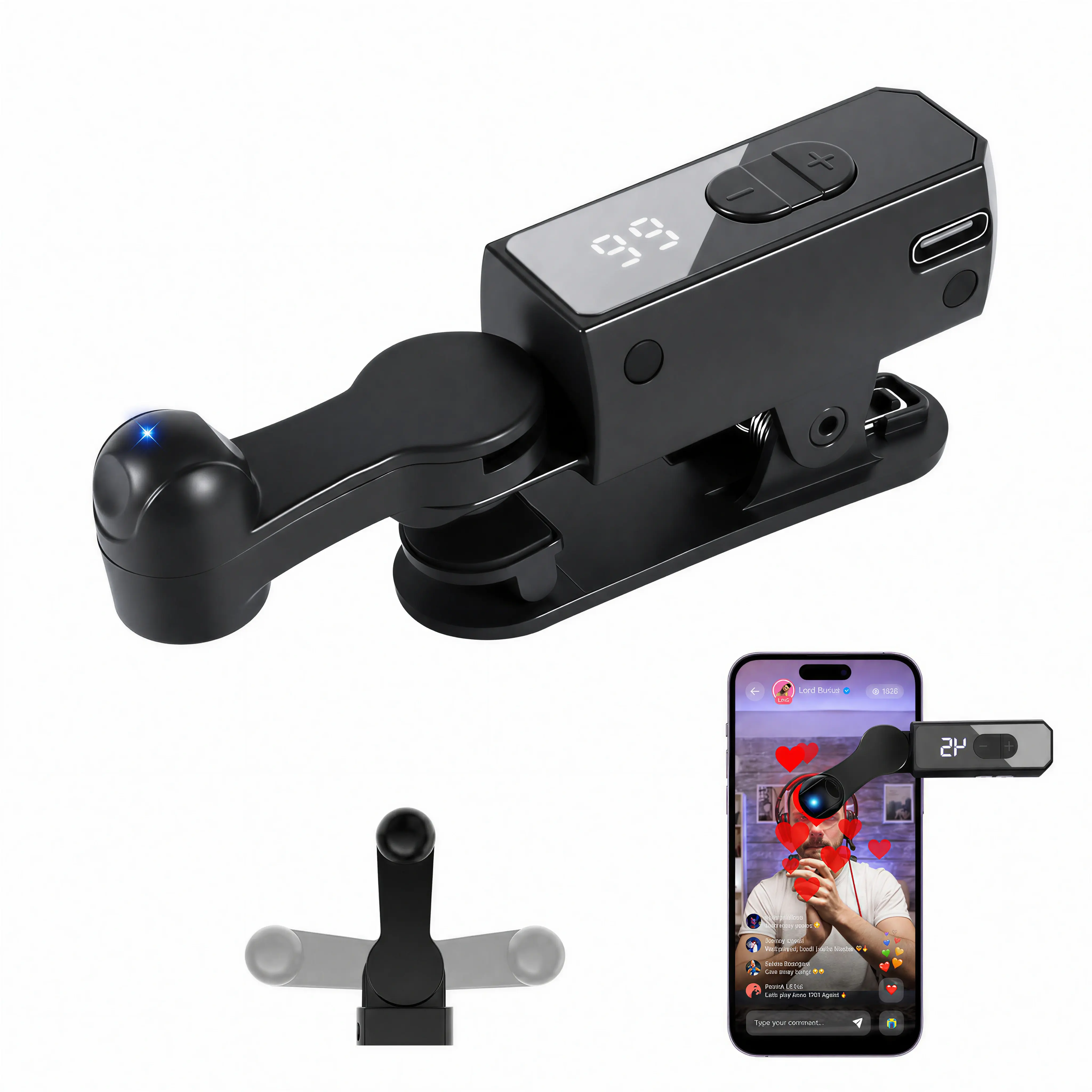 NEW Portable Rechargeable Automatic Clicker with 12-Hour Battery Life, Fast Screen Tap Simulator for Smartphones and Controllers, Adjustable Speed Smart Tapper for Shopping, Rewards, Live Likes and Repetitive Tasks