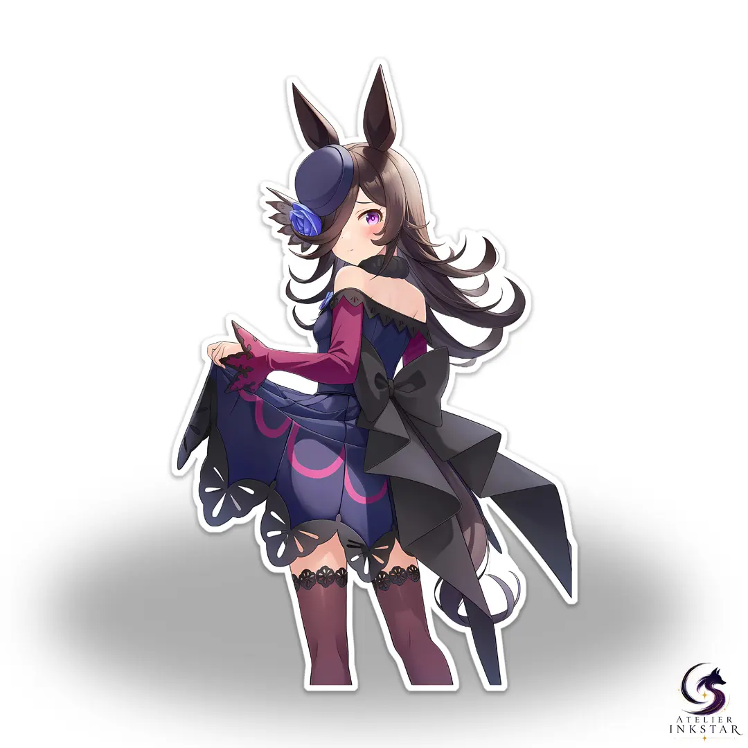 Horse Girl Anime Sticker | Cute Waifu Laptop Water Bottle Decal