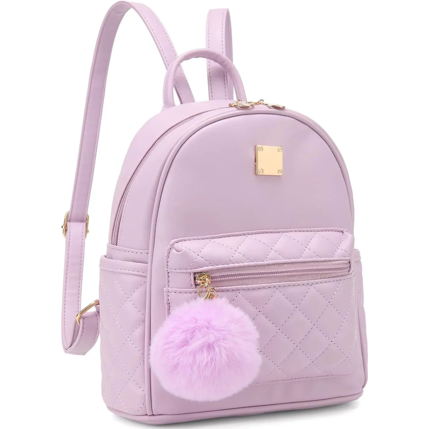 Mini Backpack Purse for Women, Cute Plaid Vegan Leather, Small Casual Lightweight Daypack with Multiple Pockets, Casual Lightweight Backpack