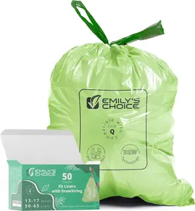 Biodegradable Trash Bag Code Q (50 count), Heavy Duty Tall Trash Bag compatible with Simplehuman Code Q,13-17 Gallons, ATSM 6954, D2W, 1.2mil / 30 micron Thickness
