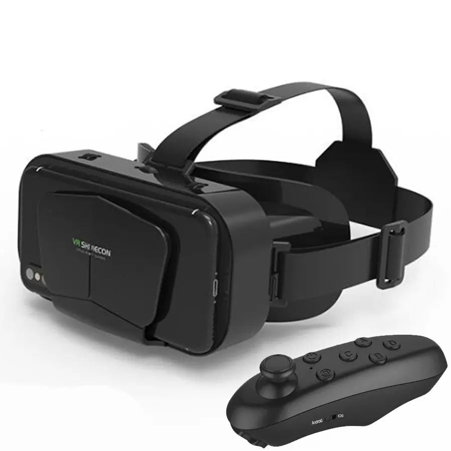 Shinecon Virtual Reality Viar 3D VR Glasses Device Helmet Lenses Headset Goggle Smart For Smartphone Cell Phone Mobile Realidade VR Head Strap VR Headsets VR Goggles