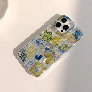 Summer limited edition fashion retro lemon stamp pattern, waterproof, fingerprint-proof, scratch-resistant, suitable for iPhone 17/16/15/14/13/12/11/X/XS/XSMAX, a holiday gift for friends, family, and yourself