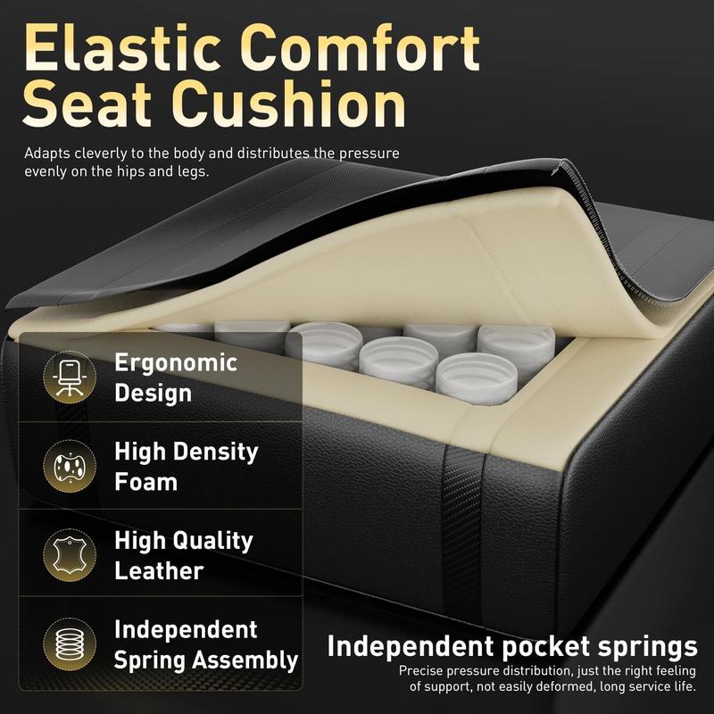 Ecofurnix,Gaming Chair, Ergonomic Video Game Seat with 360° Swivel & Lumbar Massage, Computer Chair PU Leather Cushion for Adults Home/Office Use Gamer Chair Cover Mid Back