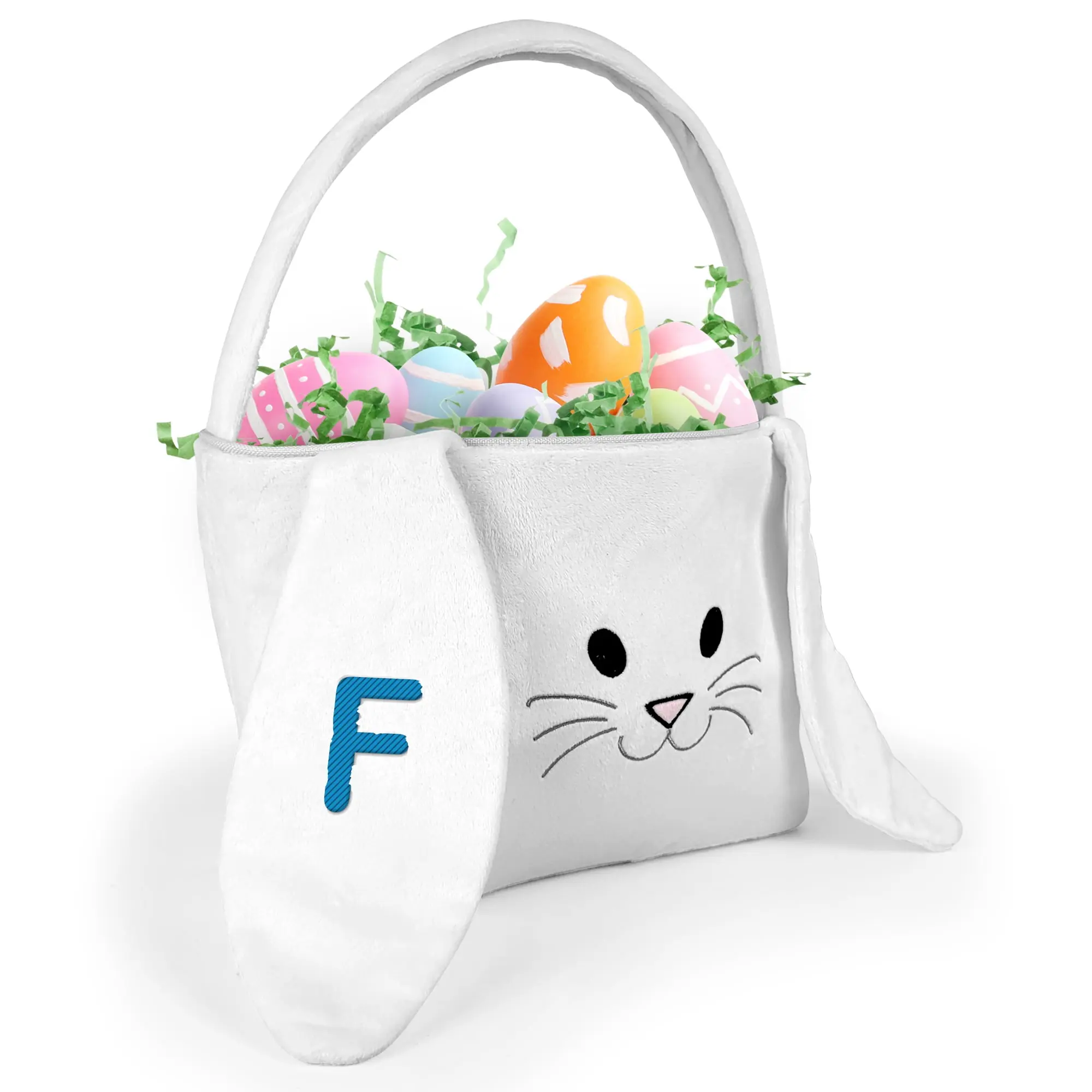 Personalized Easter Bunny Basket With Initial