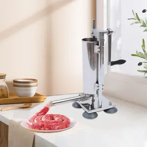 Manual Sausage Stuffer, Vertical Stainless Steel Sausage Make Machine Sausage Filling Machine Sausage Maker Meat Stuffing Tools for Commercial and Household Use (6Lbs Suction Cup Type) Silicone Kitchen Utensils Aluminium Grinder Plastic