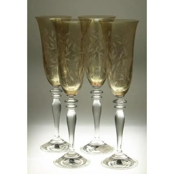 Rogaska Fluted Champagne Glass – Venetian Amber (Discontinued)