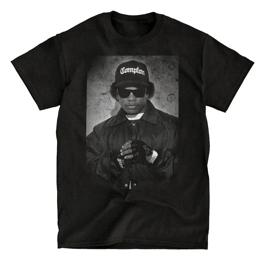 Eazy-E Compton Hat Portrait Vintage Rap T-Shirt – Compton Hip Hop Graphic Tee Gift for Fans