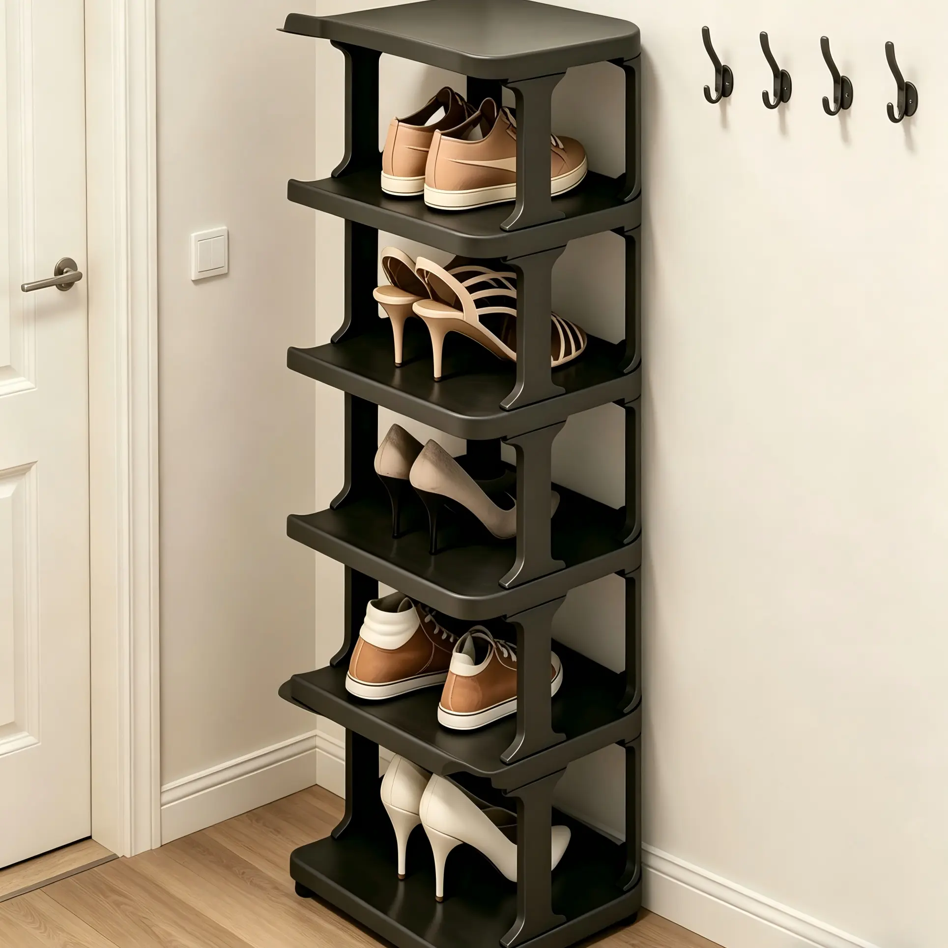 Multi-Layer Foldable Shoe Rack, Stable Structure & Compact Design, Multifunctional Storage Organizer For Small Spaces