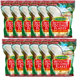 Edward & Sons, Let's Do Organic, (12 Pack) 100% Organic Unsweetened Coconut Flakes, 7 oz (200 g)