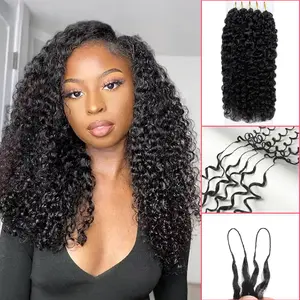 【Great Deal】100g/Pack RECOYA Feather Crochet Human Hair 100g/Pack Kinky Curly for Miracle Knots Boho Braids Knotless Burmese Curly Deep Wave Hair ExtensionsBoundless2-3Packs for Full Head Pre-Separated,Time-Saving, lightweight Glueless Protective Styles