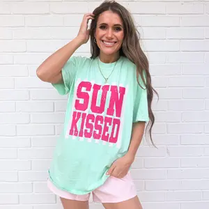 Striped Sun kissed, Summer, girly Aesthetic, Trendy Summer tshirt
