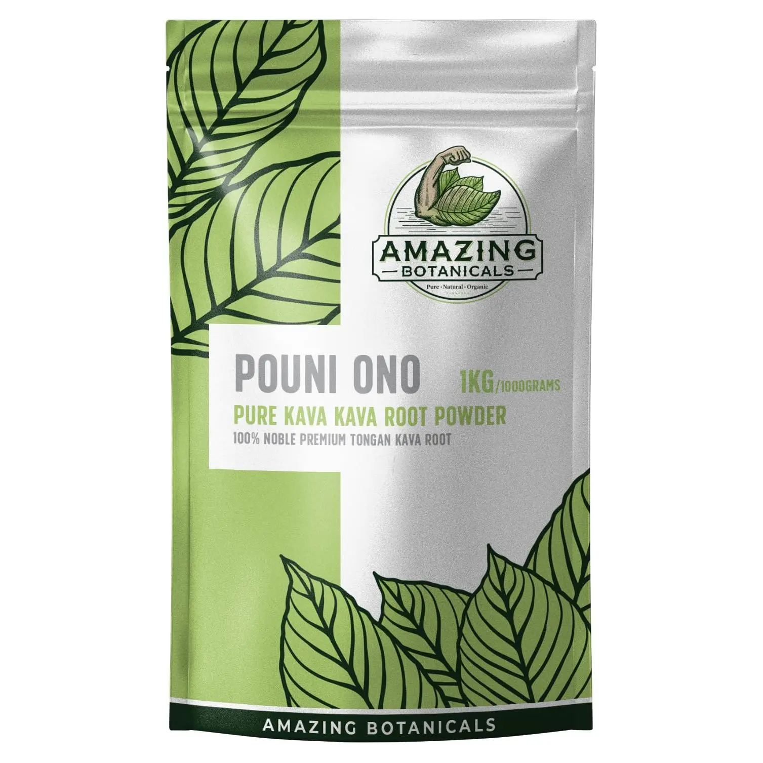 Amazing Botanicals Premium Noble Tongan Kava Root Powder, 1kg (2.2 lbs) 100% Natural Dietary Herbal Supplement, Pouni ONO Kava for Adult Calm & Traditional Relaxation Beverage