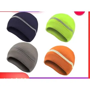 Autumn and winter reflective outdoor cycling fleece sports hat running windproof warm hood ski cold hat