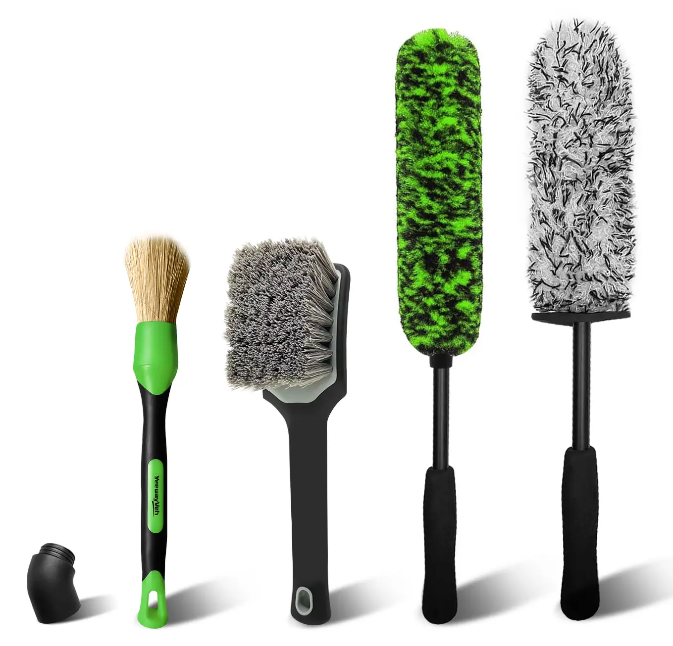 YeewayVeh Wheel Brush Kit, Long Handle Microfiber Car Wheel Brush and Bendable Rim Cleaner Brush, Soft Tire Brush and Detailing Brush for Car Wheel Rim Cleaning Brush Kit springtok,father'sdaygifts