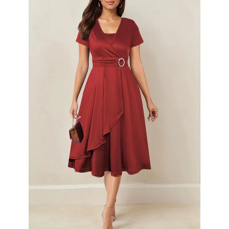 dresses maroon - TikTok Shop