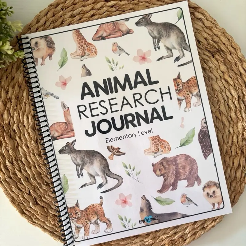 Animal Research Journal for Kids | Elementary Science Workbook | Homeschool Animal Study Journal