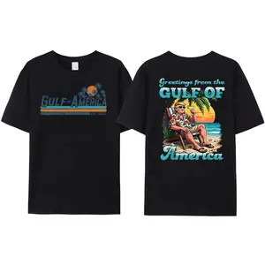 Greeting From The Patriotic Gulf Of USA America Retro Shirt, Gulf Of America Est 2025 Graphic Printed Classic Cotton Unisex Shirt, Full Size, Full Color, T-Shirt For Men And Women