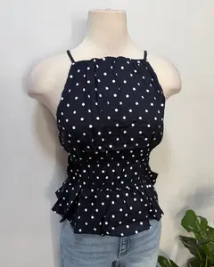 Stephanie Peplum Top (Navy)