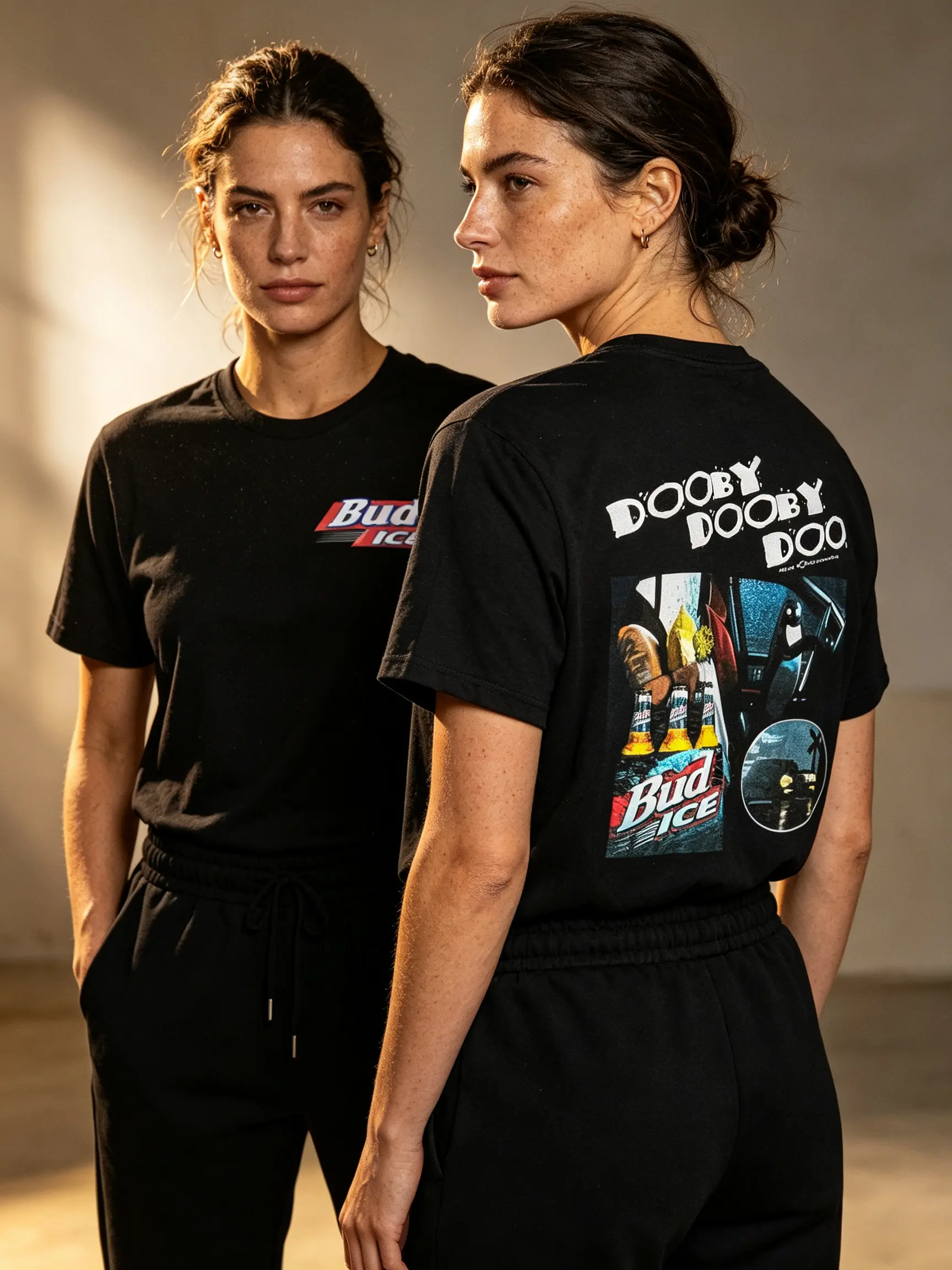 Bud ICE Unisex Vintage Graphic T-Shirt DOOBY DOOBY DOO Cotton Oversized Graphic Tee Retro Urban Night Drive Collage Art Vintage Car Motif Streetwear Aesthetic Trendy Summer Fashion Back To School Outfit Y2K Street Casual Outfit Workout Tops Baggy Gym Fits