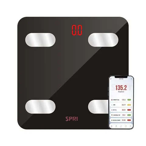 High-Precision Digital Bathroom Weight Scale - Plastic Fitness Equipment with High Precision Sensors, Bluetooth Transmission, Large LED Backlight Display, Stable Design, 396 lb Capacity, Data Sync for Android & iOS <14, Black for Weight Measurement