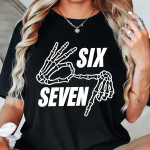 Comfort Colors Shirt: Funny 6 7 Halloween Teacher Tee, Meme, Group & Couples Costume, Teen Tween Fun