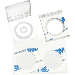 PC Power Button Cover Self-Adhesive - Power Switch Cover Rectangle with Stickers to Prevent Accidental Pressing for Computer, Light Pad, TV, Dishwasher, Wash Machine (2, Φ=0.87“)