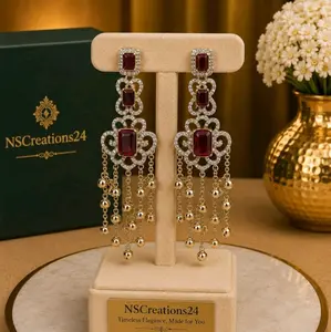 Beautiful Kashmiri Combo with AD Earrings in Antique Gold for Elegant Wear