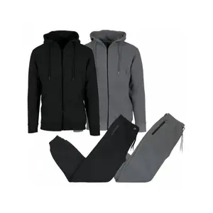 Men's 2-Pack Full Zip Hoodie & Jogger 2 Piece Sports Set（The size is small, it is recommended to buy a size up）