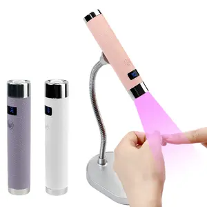 BQAN Mini UV Lamp for Gel Nails- Flash Cure Handheld Nail U V Led Curing Light with Stand- Rechargeable Hands-Free Fast Dry UV Lamp with Auto Sensor for Home Manicure and Salon