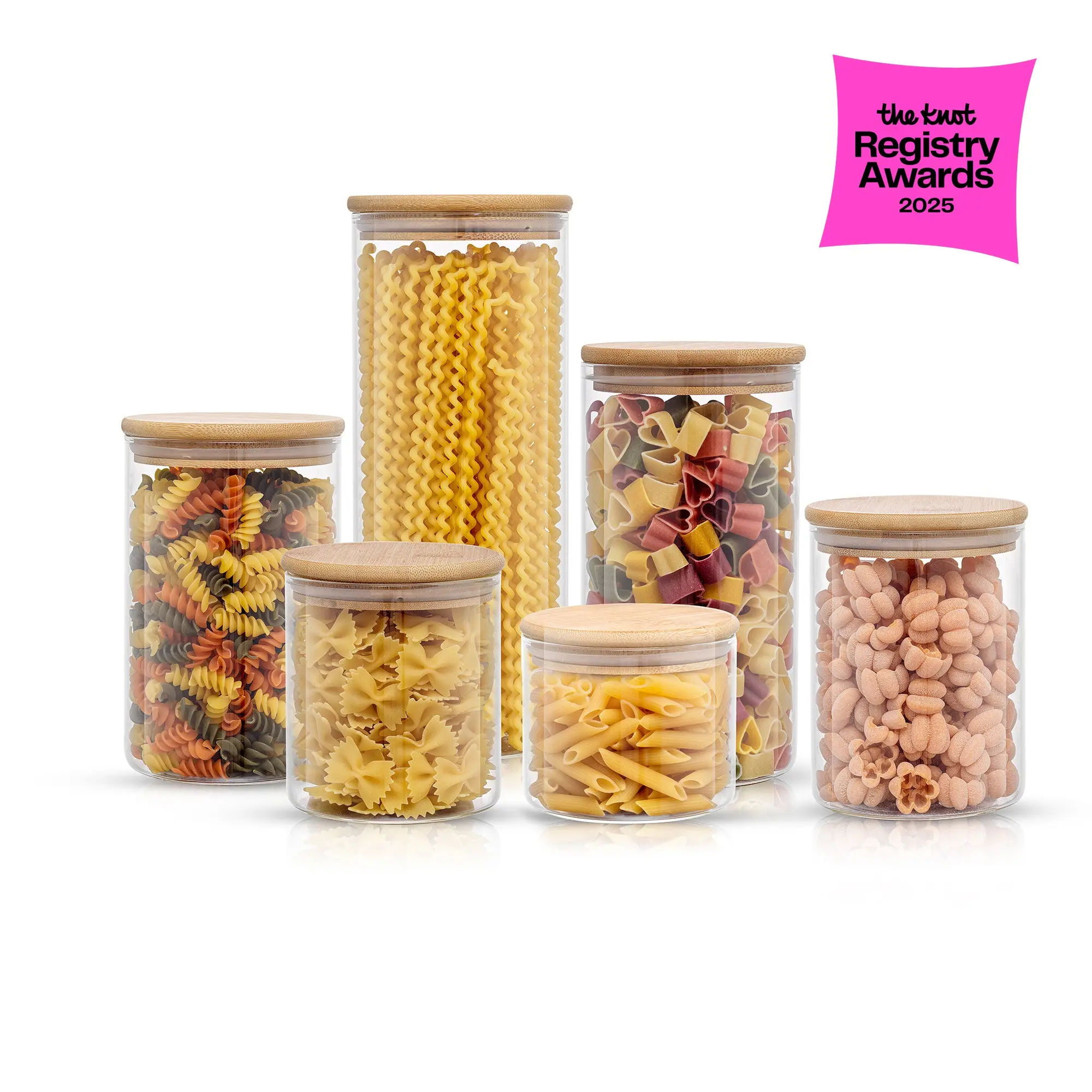 Glass Storage Jars with Airtight Lids Set Glass Storage Jars with Airtight Lids Set