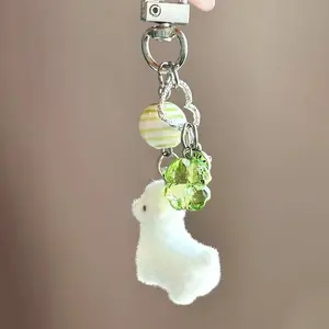 A Small Plush Sheep Bag Charm, a Three-Dimensional Bag Camera Gift Accessory, CCD Charm, Mobile Phone Chain, Bag Charm Keychain