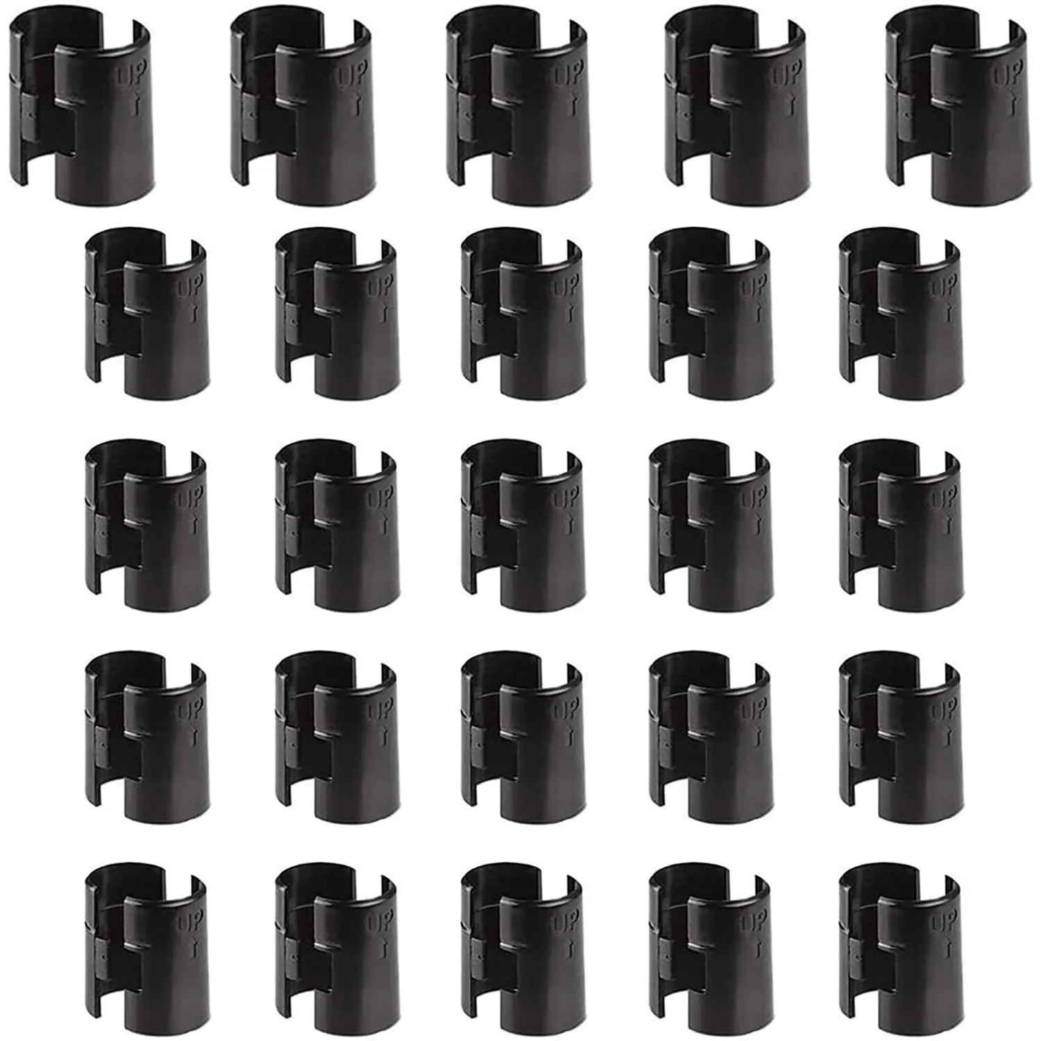 ABS Plastic Wire Shelf Clips - 3/4-in Wire Grid Panel Shelf Accessories, 25 Pairs (50 Count) Adjustable Easy-Install Synthetic Brands Shelving Hardware Replacements for Home Supplies