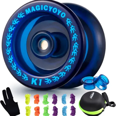 MAGICYOYO Durable Responsive K1-Plus Yo-Yo with Carry Bag, 12 Strings and Protective Glove, Ideal Gift for Kids Beginners