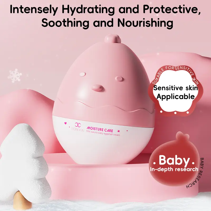LYDIMOON Milk Sakura Baby Face Cream | Deep Hydrating Soothing Moisturizer for Sensitive Infant Skin | Relieves Dry Chapped Winter Cheeks 30g