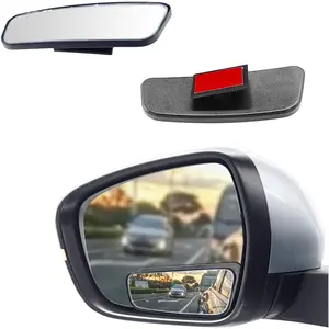 2PCS Rectangle Blind Spot Mirror for Car, Adjustable Wide Angle Mirror with Frame, Universal Side Rear View Mirror, Stick-on Design, HD Glass Convex Mirror for Cars, Trucks, SUVs (Framed)