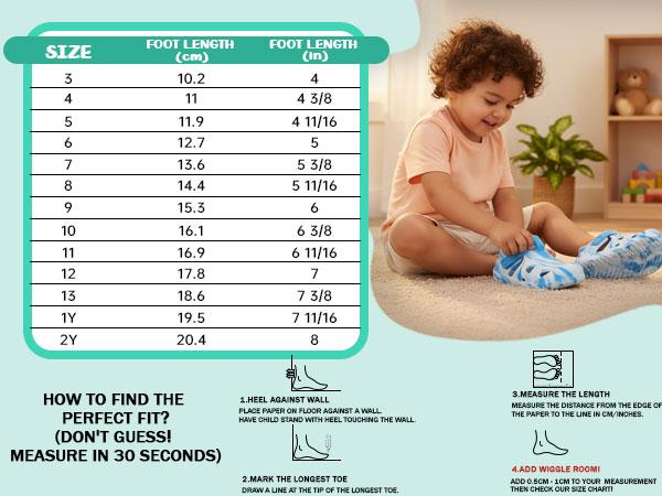 Kids Clogs for Boys and Girls, Classic Graphic Garden Sandals, Non-Slip Water Shoes for Toddler/Little Kids/Big Kids