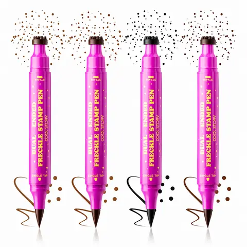 Double-Sided Faux Freckle Cosmetic Pen - Portable Stamp & Fine Tip, Blendable for Easy Freckle Look, Lightweight, Daily & Party Face Makeup Accessory, Blend