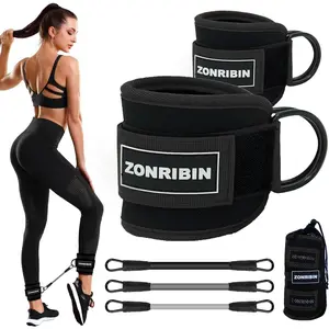 Ankle Resistance Bands,Ankle Resistance Bands with Cuffs,Ankle Strap for Cable Machines and Resistance Bands, Glute Workouts - Kickbacks, Leg Extensions, Hip Abductors