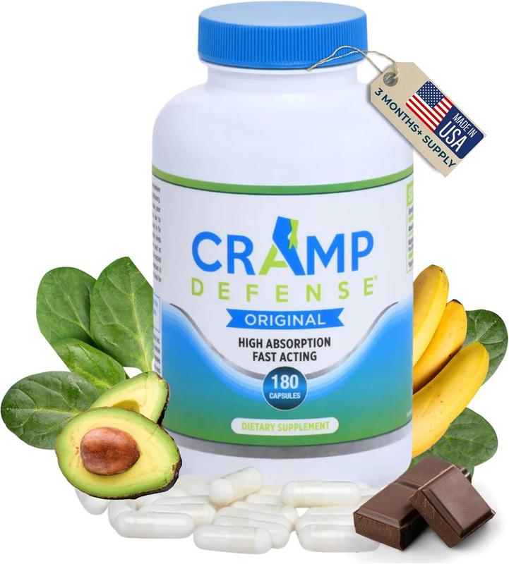 Cramp Defense Magnesium Supplement for Leg & Muscle Cramps Day & Night Truemag Max Absorption 3-6 Month Supply Made in USA Healthcare Bathroom nutrition magnesium