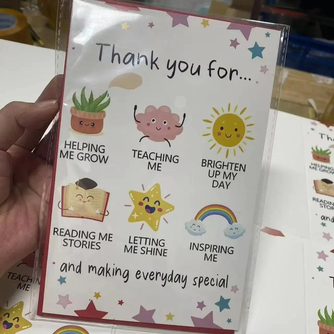 Unique Teacher Appreciation Card, Perfect Gift for Teachers, Express Gratitude with Unique Design, Ideal for Any Occasion, Thank you Card, Positive Message Card