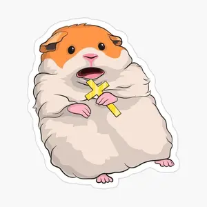 Cute Hamster Cheek Puff Kawaii Sticker – Waterproof Vinyl Decal