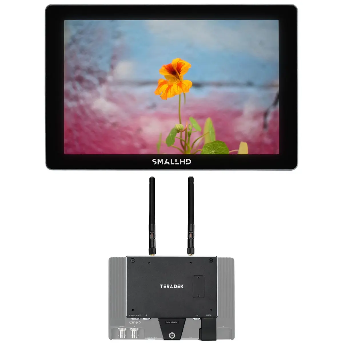 SmallHD Indie 7 7" Full HD 16:9 Touchscreen On-Camera Monitor, Bundle with Teradek Bolt 6 1500 Transmitter Monitor Module