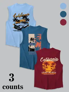 Men's Letter Graphic Tank Top, Sports Fitness Vest, Cool Summer Style for Sports & Casual Wear, Comfortable Fit for Athletes & Everyday Use