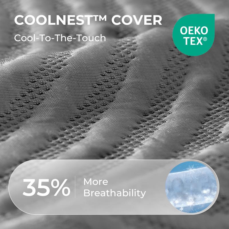 "Weightless Cooling Mattress for Heavy Users - 5-Zone Support & 8°C Cooler",Fiberglass-Free Sleep Experience Temperature Regulation