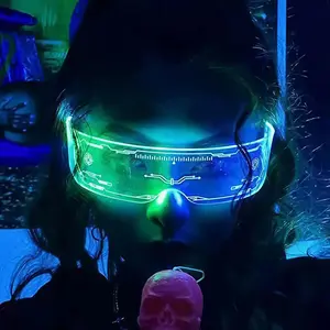 Colorful LED Glasses Lamp for Weddings Birthdays Singles Parties, Atmosphere Light with Glowing Effect, Cyberpunk Style, 7 Colors Available