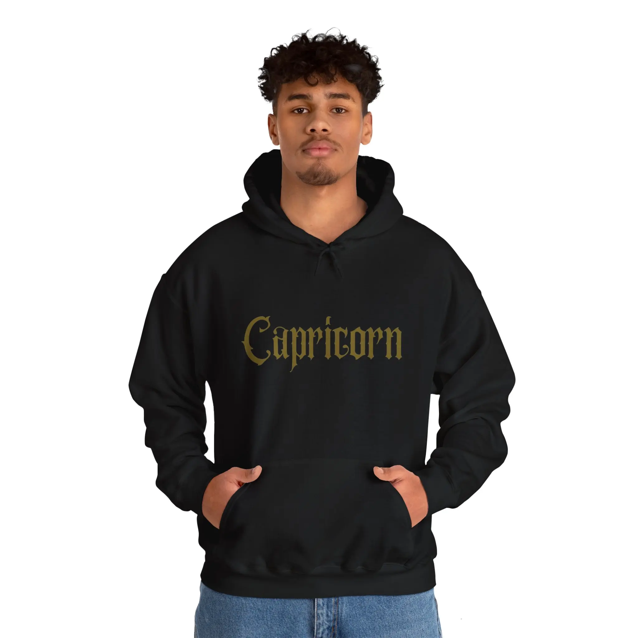 Capricorn Signature Heavy Blend Hoodie, Simplistic Zodiac Sign Sweatshirt, Astrology Clothing, Minimalistic Pullover Jumper, Cool Horoscope