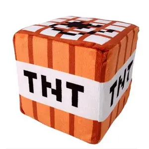 Nice Tnt Plush Pillow Cube Bomb Toy Key Chain Pendant Soft Plush Stuffed Toys Xmas Birthday Gifts For Kids Spoof Decoration