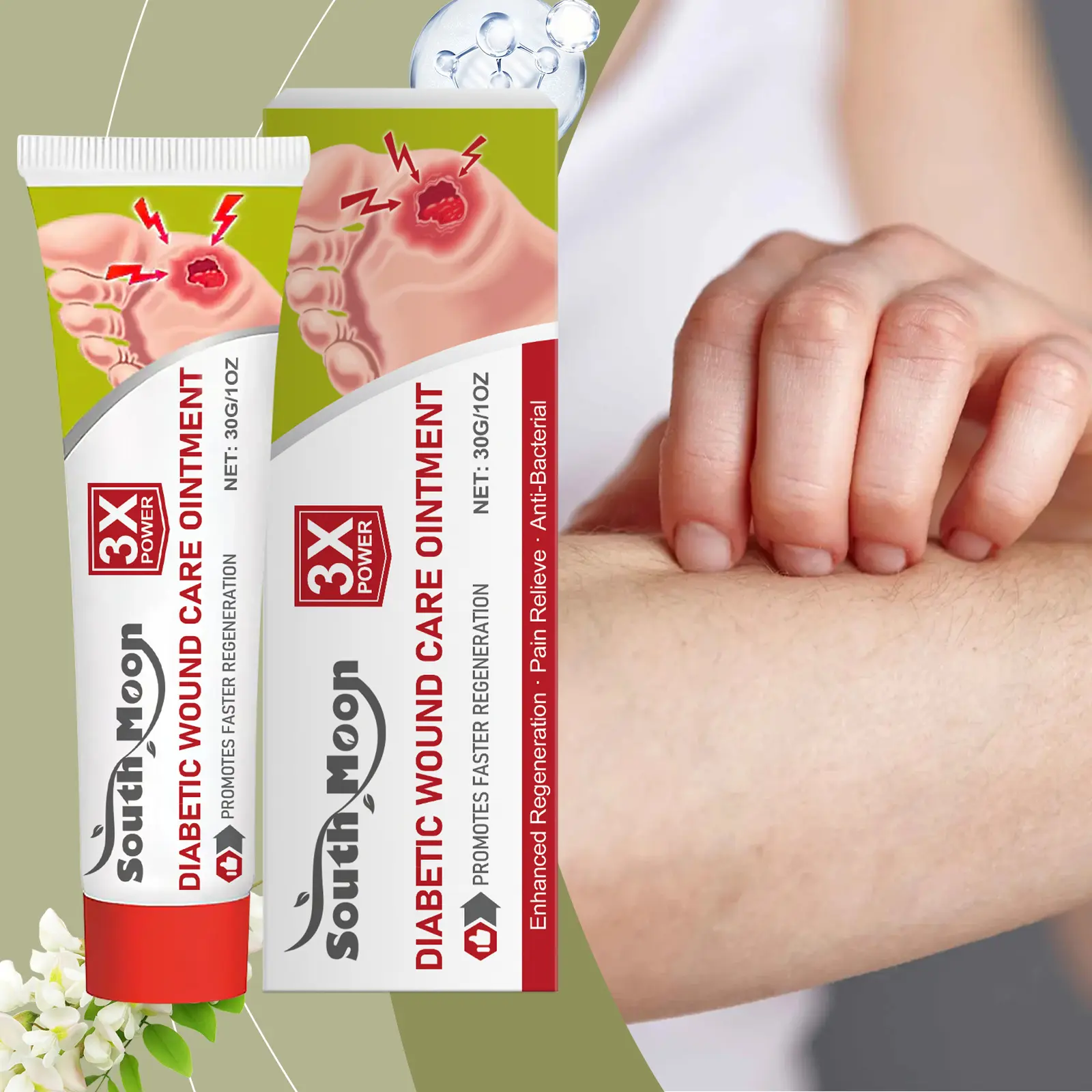 south moon Healing Ointment, Herbal Healthcare Therapy Balm for Skin Repair, Moisturizing Treatment for Diabetic Wounds & Bedsores, Herbal Formula Body Balm, Non-Toxic Body Balm