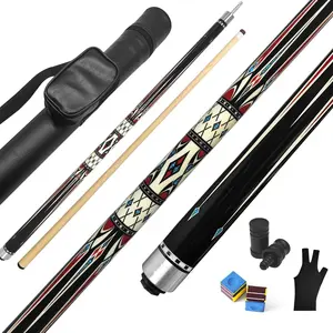 2- Canadian Maple Pool Cue Stick with Portable Hard Case -12.5mm Leather Tip, 58" Billiard Sticks 19 oz/ 20 oz - Precision Crafted for Straight Shots and Balanced Performance